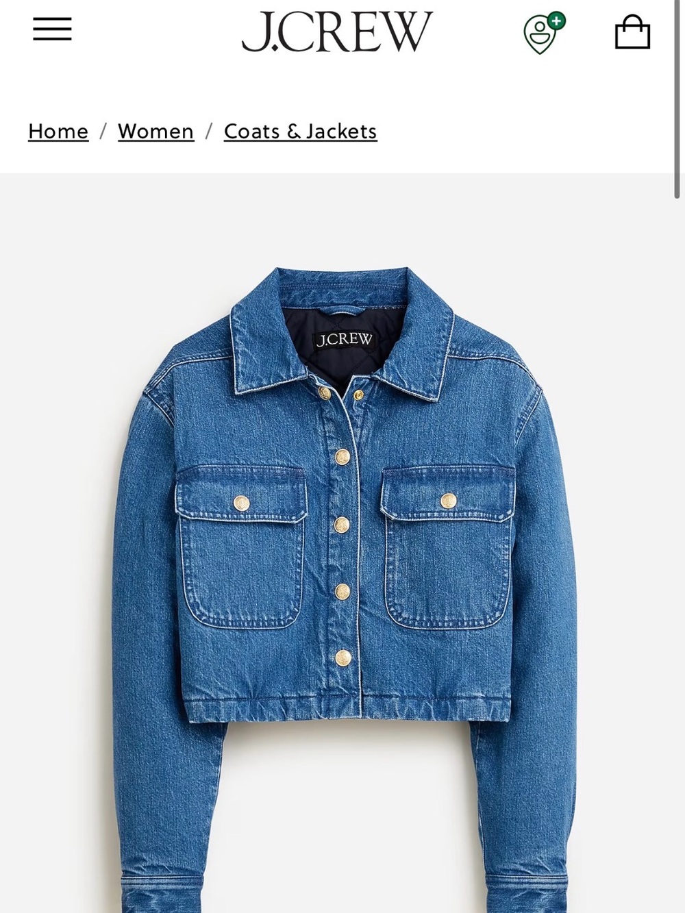 J. Crew Medium Blue Cropped Denim Jacket